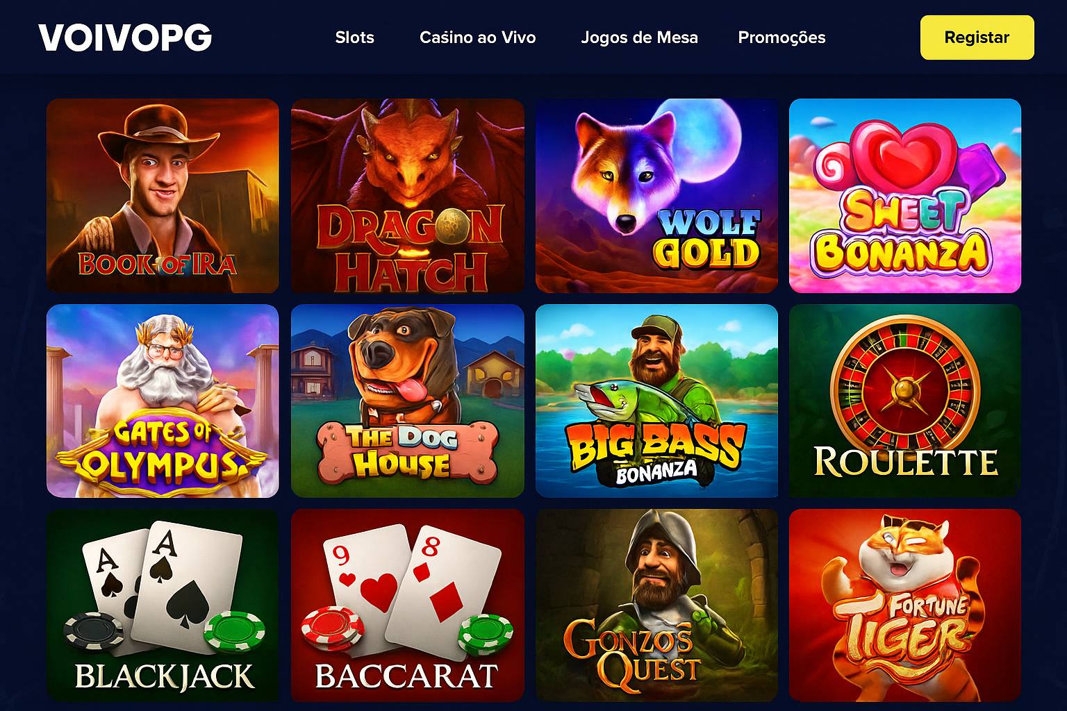 Jogos de cassino online inovadores e emocionantes na VOIVOPG